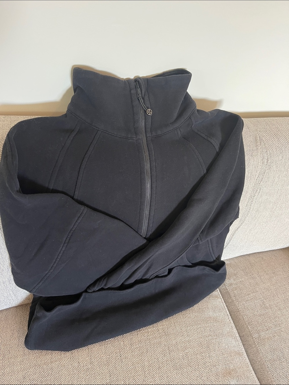 Black Lululemon Long Funnel Neck/Half-Zip Scuba - XS/S